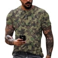thumbnail image 1 of Men's Fashion Printed Round Neck Short Sleeve T-Shirt Dark Green 2XL, 1 of 6