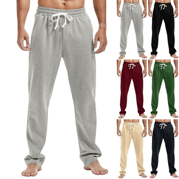 Men's Fashion Printed Straight Casual Jogging Pants with Pockets - Comfortable Fit for Winter Workouts, Daily Wear and Christmas Activities,Navy,2XL