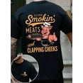 thumbnail image 1 of Men's Fashion Red Pig Chef Letter Graphic Print T-Shirt, 1 of 7