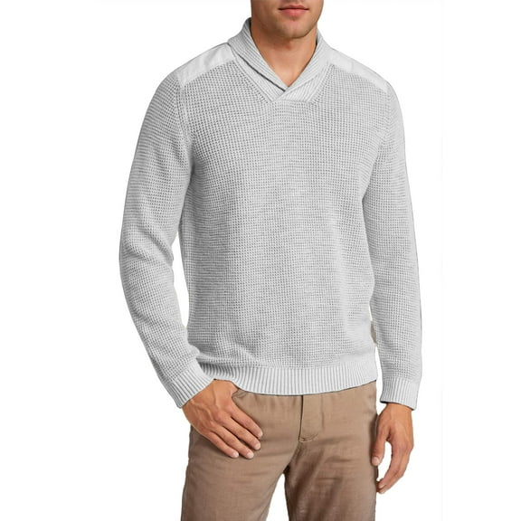 Men's Fashion Shawl Collar Pullover Casual Long Sleeve Knitted Sweater