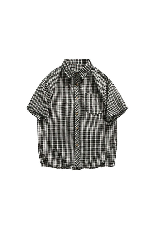 Men's Fashion Shirts Casual Short Sleeve Button Down Shirt Soft Vintage Regular Fit Vacation Beach Summer Tops