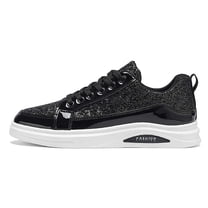 Men's Fashion Sneakers Glitter Sparkly Tennis Shoes Shiny Sequin Low Cut Casual Skate Shoes