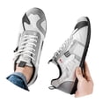 thumbnail image 1 of Men's Fashion Sneakers Thin Sole Lace up Walking Tennis Shoes Running Gym Workout Classic Retro Antislip Trainers Footwear White Size 11, 1 of 7