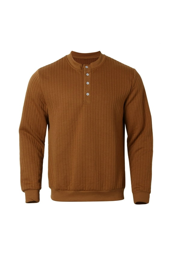 Men's Fashion Solid Color Casual Pullover Long Sleeve Shirts Men's Clothing
