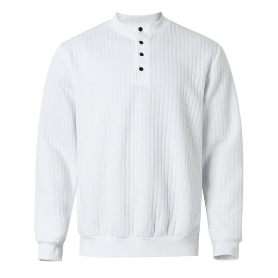 Men's Fashion Solid Color Casual Pullover Long Sleeve Shirts Men's Clothing