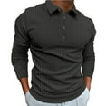 thumbnail image 1 of Men's Fashion Solid Color Stand Collar Long Sleeve Shirt, Stretch, Polyester, Comfortable for Casual Occasions, Multiple Sizes, 1 of 4