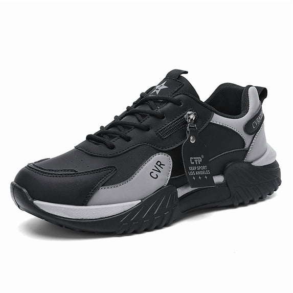 Men's Fashion Spliced Thick Sole Lace-Up Daily Casual Athletic Sneakers