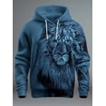 thumbnail image 1 of Men's Fashion Spring and Autumn Hoodie Graphic Lion3D Printed Hoodie Unisex Harajuku Street Leisure Sports Hoodie, 1 of 9
