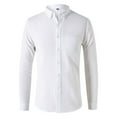 thumbnail image 1 of Men's Fashion Spring and Summer Casual Long Sleeved Lapel Solid Color Men Shirt, 1 of 3
