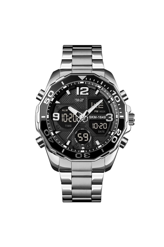 Men's Fashion Stainless Steel Watches Date Waterproof Chronograph Wristwatches,Stainsteel Steel Band Waterproof Watch