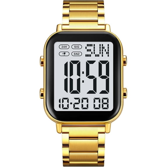 Men's Fashion Stainless Steel Watches Easy-Read Luminous Date Waterproof Chronograph Wristwatches
