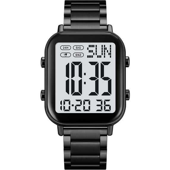 Men's Fashion Stainless Steel Watches Easy-Read Luminous Date Waterproof Chronograph Wristwatches
