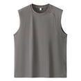 thumbnail image 1 of Men's Fashion Tank Top Round Neck Loose Fit Sleeveless Vest Casual Solid Color Korean Style Youth Athletic Wear Men's Tops T-Shirt Casual Crew Neck Loose, 1 of 2