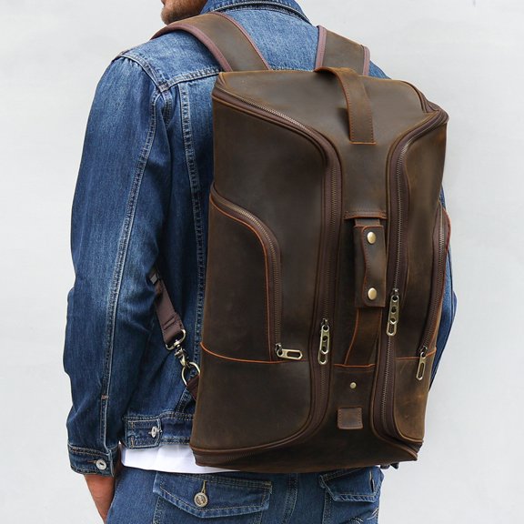 Men's Fashion Top Layer Leather Backpackage,P3725BSZ