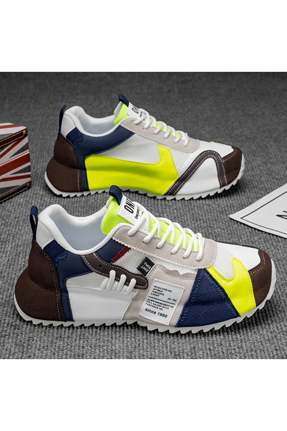 Men's Fashion Trendy New Casual Versatile Street Sneakers with Comfortable Durable Sole for Outdoor Fitness Training, Road and Trail Running