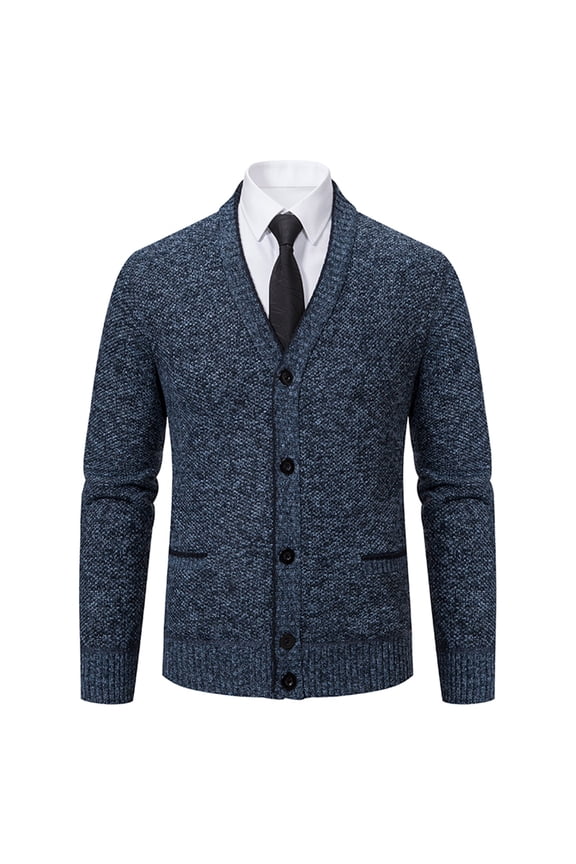 Men's Fashion V-Neck Warm Outdoor Long Sleeve Knitted Sweater Top V-Neck Sweater