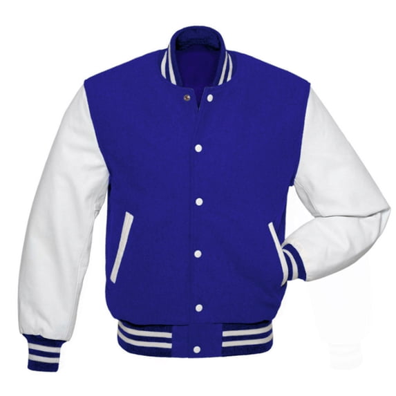 Men's Fashion Varsities Jackets Causal Fit Letterman Baseball Bombers Jackets Wool Body Leather Sleeve