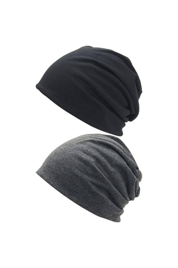 Men's Fashionable Brimless Hats Are Suitable For Street Dance Cycling Sports Leisure,Youth College Student Hats In Spring Autumn Black Gray 2Pcs