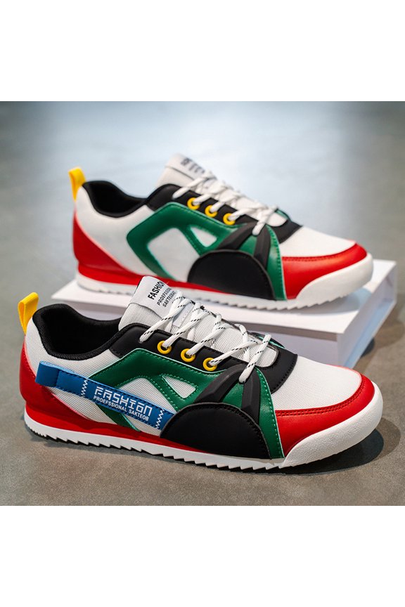 Men's Fashionable Classic Versatile Outdoor Sports Casual Running Shoes, Modern Athletic Style with Color-blocking and Patchwork Design Walking Shoes, Suitable as Birthday Gifts, Christmas Gifts,