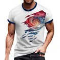 thumbnail image 1 of Men's Fashionable Independence Day Graphic Tee, Round Neck Short Sleeve Shirt with Soft Jersey Fabric ,Light Blue 2XL, 1 of 5
