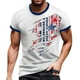 thumbnail image 1 of Men's Fashionable Independence Day Graphic Tee, Round Neck Short Sleeve Shirt with Soft Jersey Fabric ,Sky Blue S, 1 of 5