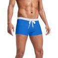 thumbnail image 1 of Men's Fashionable Summer Solid Coloured Swimming Shorts with Compression Liner, Nylon Fabric, Quick Drying, Suitable for Swimming and Beach Activities, 1 of 4