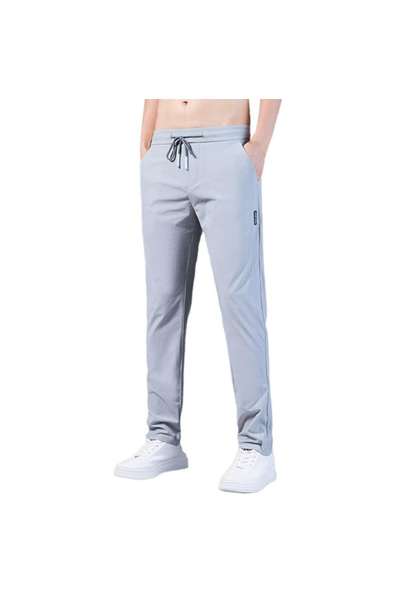 Mens Cargo Pants Fast Dry Ice Cool Breathable Running Drawstring Sweatpants With Pockets Trousers For Men