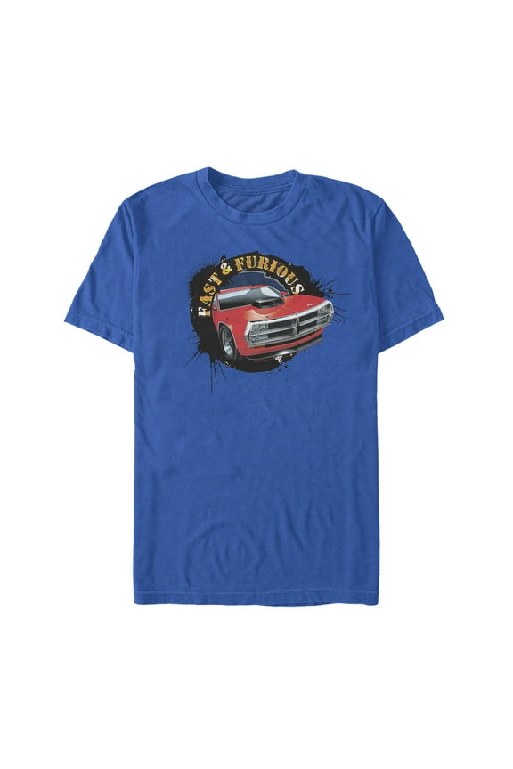 Men's Fast & Furious Car Paint Splatter Logo Graphic Tee Royal Blue Medium