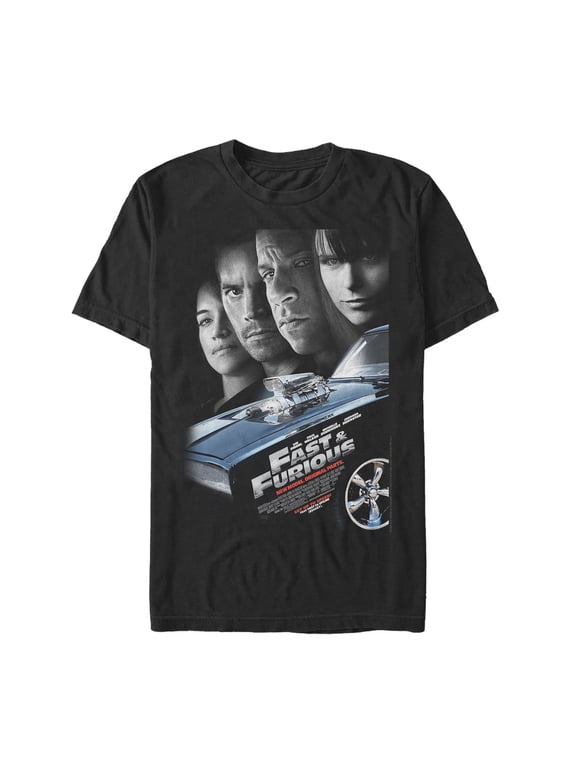 Men's Fast & Furious Character Poster Graphic Tee Black 3X Large