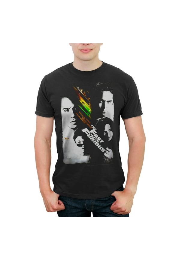 Men's Fast & Furious Classic Movie Poster  Graphic Tee Black 2X Large