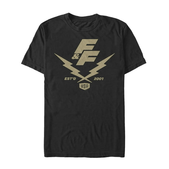 Men's Fast & Furious FF 2001 Logo Graphic Tee Black Large