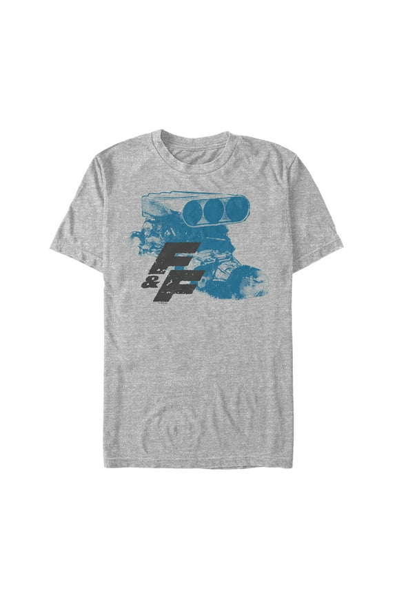 Men's Fast & Furious FF Engine Logo Graphic Tee Athletic Heather Medium