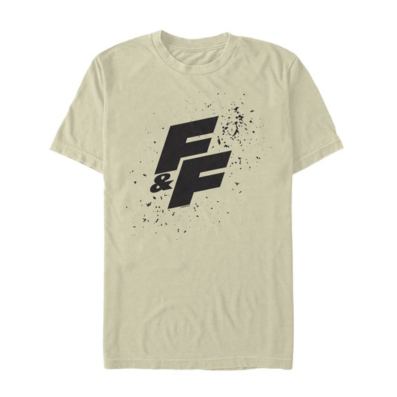 Men's Fast & Furious FF Splatter Logo Graphic Tee Beige Medium