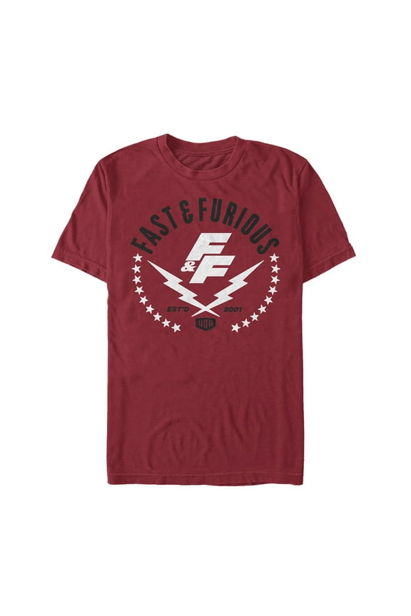 Men's Fast & Furious FF Star Logo Graphic Tee Cardinal Small