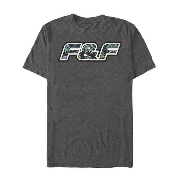 Men's Fast & Furious FF Tropical Logo  Graphic Tee Charcoal Heather Large