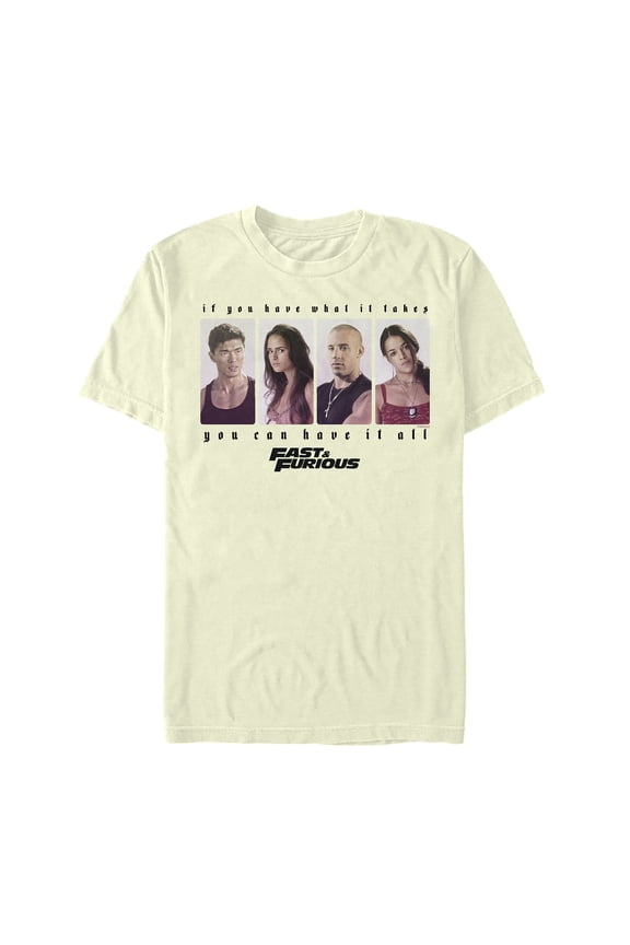Men's Fast & Furious Favorite Character Box Graphic Tee Beige Small