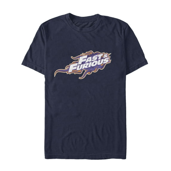 Men's Fast & Furious Flame Logo Graphic Tee Navy Blue 2X Large
