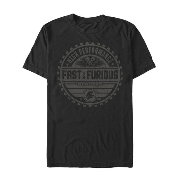 Men's Fast & Furious High Performance Badge Graphic Tee Black X Large