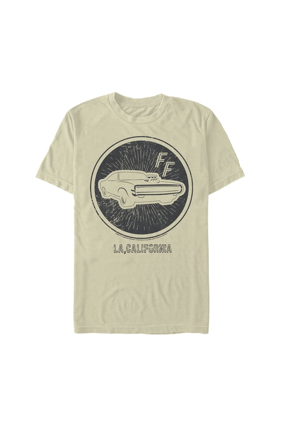Men's Fast & Furious LA California Emblem  Graphic Tee Beige Large