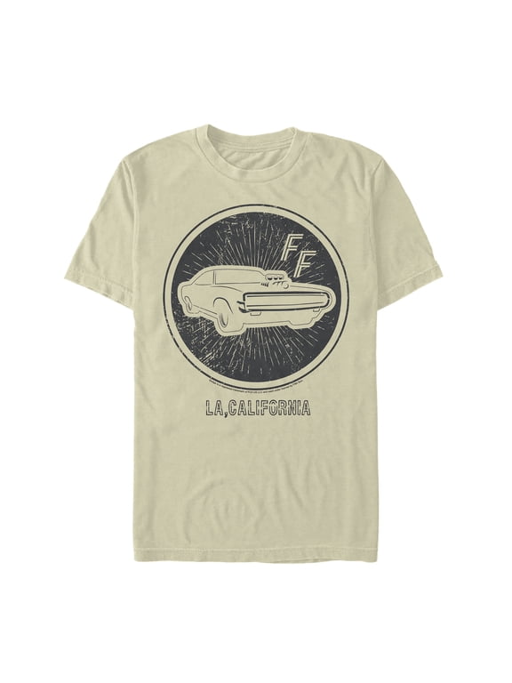Men's Fast & Furious LA California Emblem Graphic Tee Beige Large