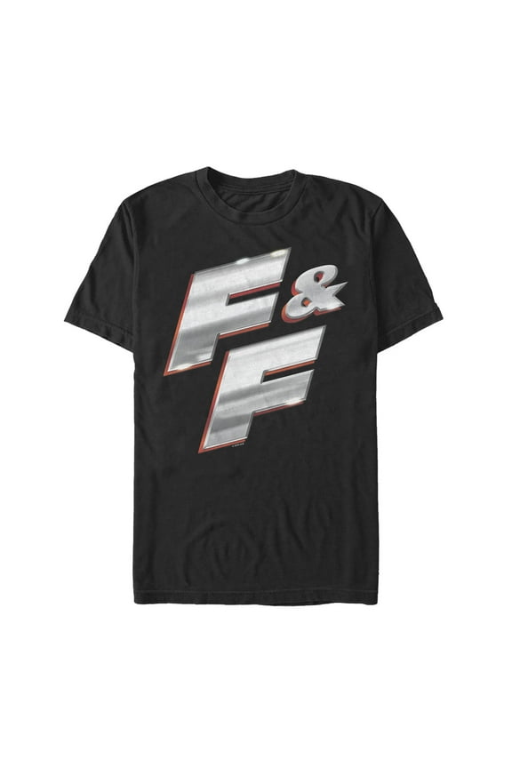 Men's Fast & Furious Metallic FF Logo  Graphic Tee Black Large