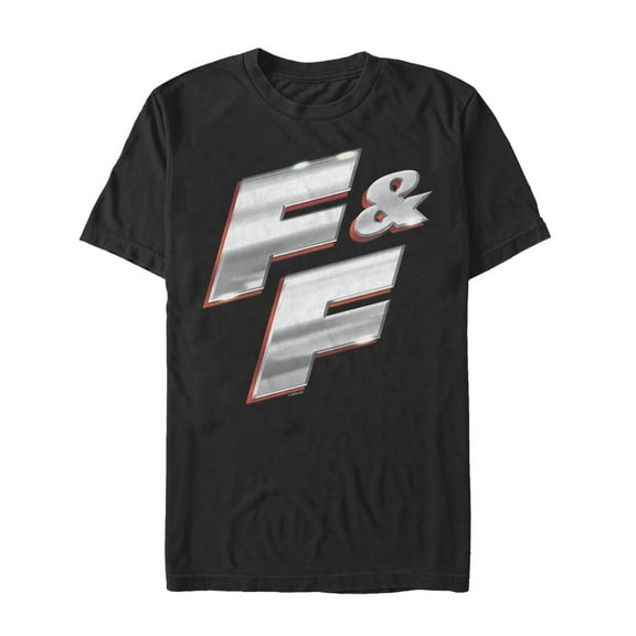 Men's Fast & Furious Metallic FF Logo Graphic Tee Black Medium