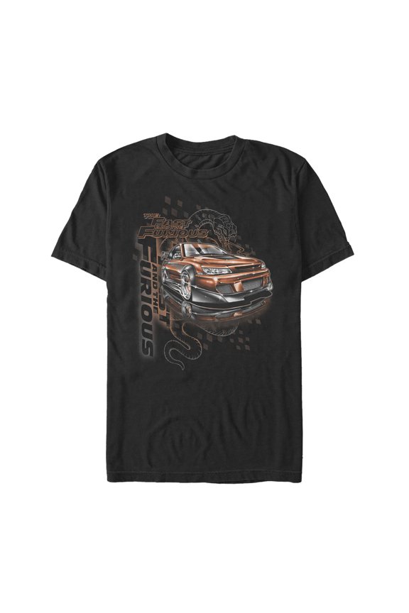 Men's Fast & Furious Snake Spirit Car  Graphic Tee Black Large