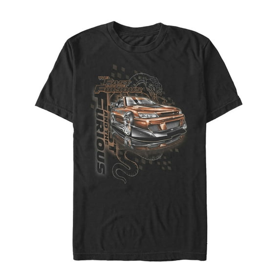 Men's Fast & Furious Snake Spirit Car Graphic Tee Black Small
