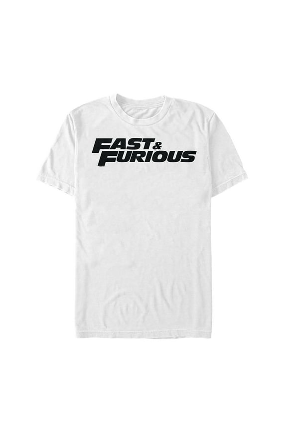 Men's Fast & Furious Solid Logo Graphic Tee White Small