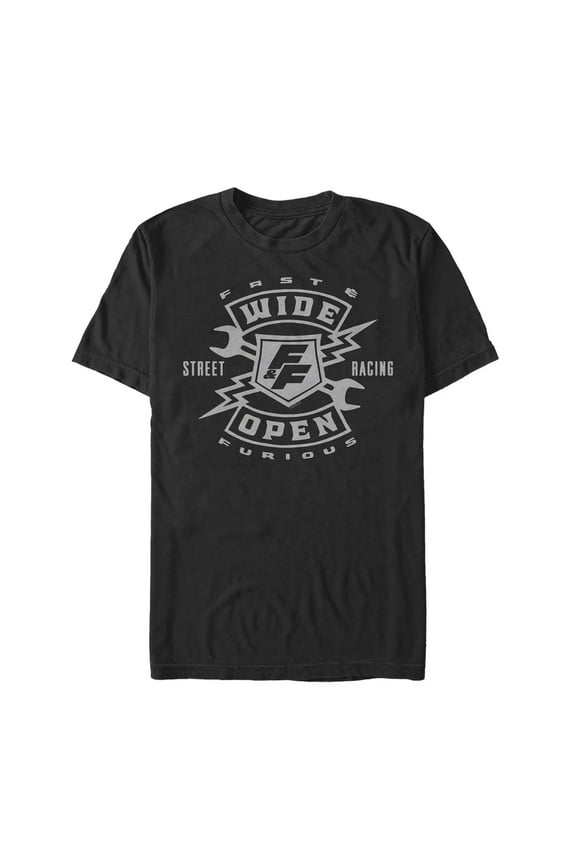 Men's Fast & Furious Street Racing Emblem Graphic Tee Black 2X Large