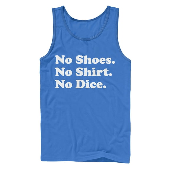 Men's Fast Times at Ridgemont High No Shirt No Dice  Tank Top Royal Blue X Large