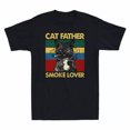 Men's Father Beer Funny Vintage Short Sleeve T Black Cat Cat Lover