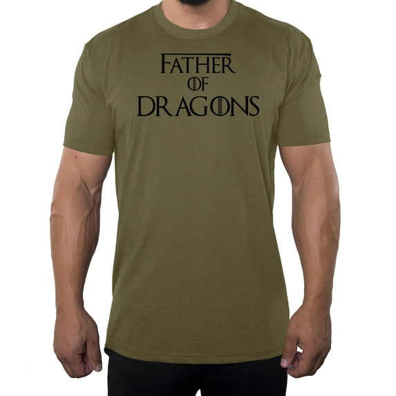 Men's Father of Dragons T-shirt, Cool Men's shirts, Funny Pop Culture T-shirts - Olive Drab MH200DAD S8 3XL