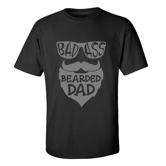 Men's Father's Day BA Bearded Dad Funny Short Sleeve Graphic T-shirt-Black-4xl